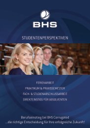 Flyer: Studentenperspektiven - BHS Corrugated