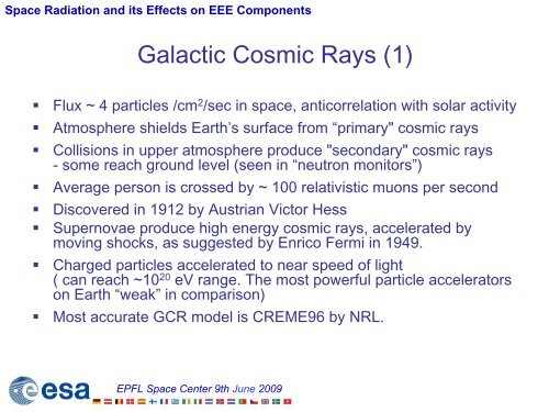 Space Radiation and its Effects on EEE Components