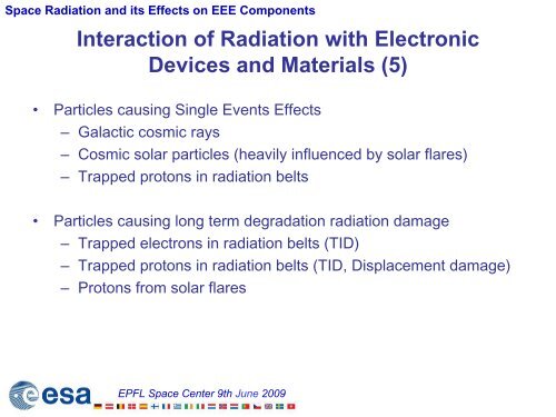 Space Radiation and its Effects on EEE Components