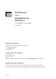 GCE AS/A level 980/01 MATHEMATICS M1 Mechanics 1