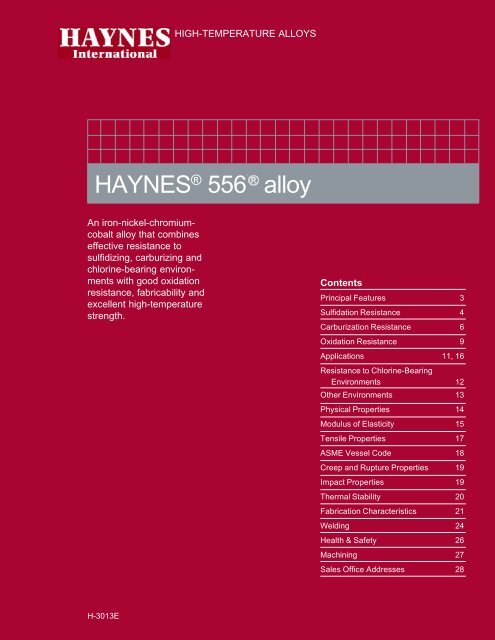 HAYNES® 556™ alloy - Haynes International, Inc.