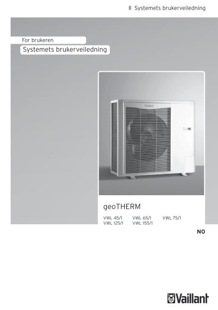 Bruk geoTHERM VWL - Vaillant