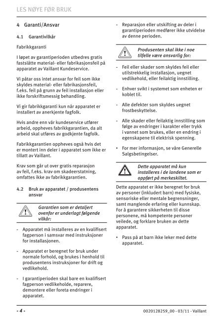 Bruk geoTHERM VWL - Vaillant