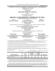 Form S-4 registration statement for Hicks Acquisition Company II ...