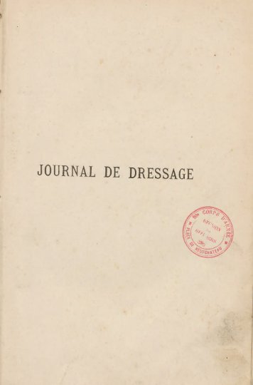 JOURNAL DE DRESSAGE - Centre de documentation Ã©questre