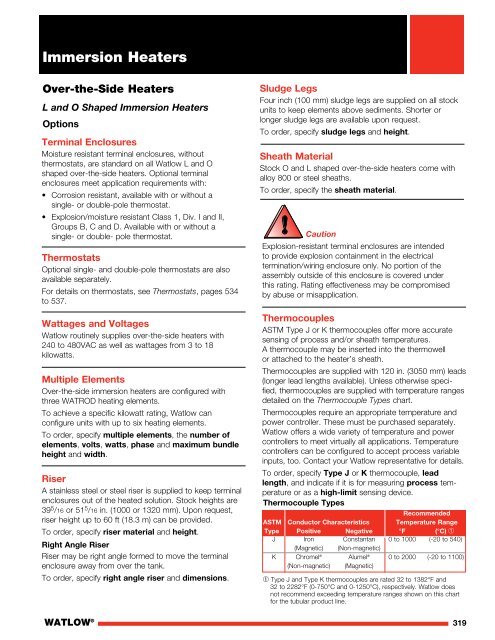 Heater Catalog (Section) - Immersion Heaters - Watlow