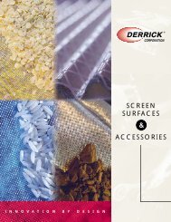 SCREEN SURFACES ACCESSORIES & - Derrick Corporation