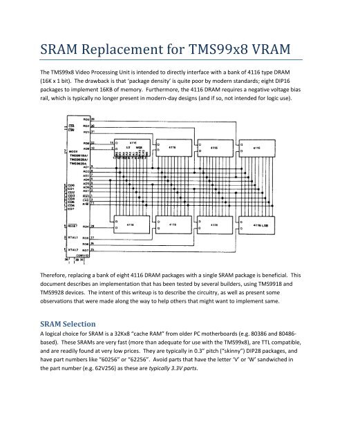 SRAM+Replacement+for+TMS99x8+VRAM