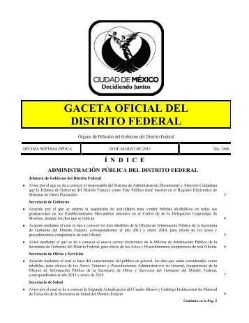 gaceta oficial del distrito federal - DelegaciÃ³n Miguel Hidalgo