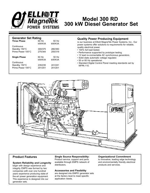 Model 300 RD 300 kW Diesel Generator Set - Western Machinery ...