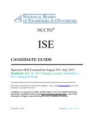 CANDIDATE GUIDE - National Board of Examiners in Optometry