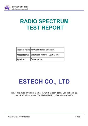 ESTECH CO., LTD - Suprema