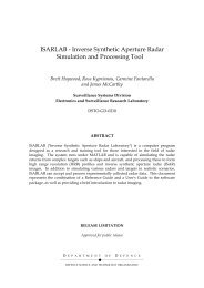 ISARLAB - Inverse Synthetic Aperture Radar Simulation - Defence ...