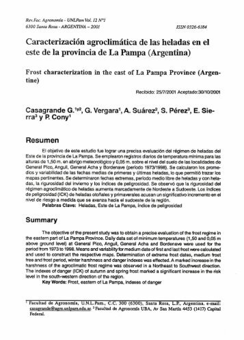 Caracterización agroclimática de las heladas en el este de la ...