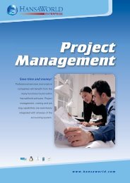 Download Project Management tool product sheet (pdf) - HansaWorld