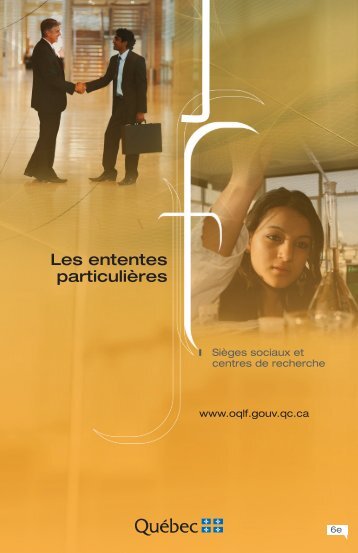 Les ententes particuliÃ¨res - Office quÃ©bÃ©cois de la langue franÃ§aise