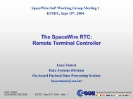 The SpaceWire RTC: Remote Terminal Controller - SpaceWire - Esa