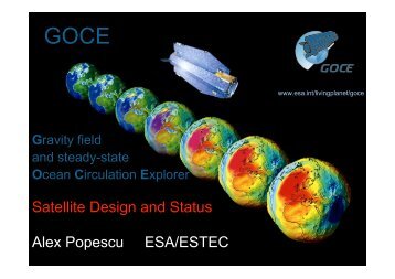 Alex Popescu ESA/ESTEC Satellite Design and Status