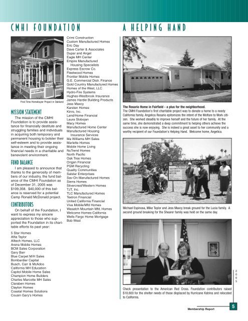 T R A N S I T I O N S - California Manufactured Housing Institute