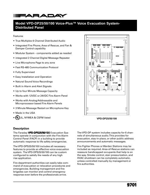 Model VPD-DP25/50/100 Voice-Plusâ¢ Voice Evacuation System ...