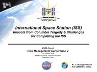 International Space Station - NASA Risk Management Conference