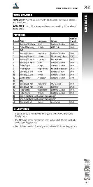 2013 Super Rugby Media Guide - SuperSport