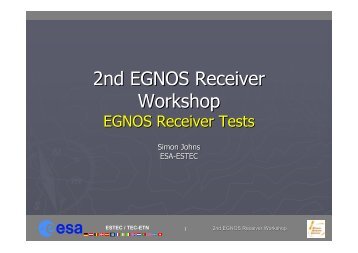 2nd EGNOS Receiver Workshop - ESA