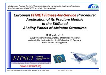 European FITNET Fitness-for-Service Procedure ... - Congrex