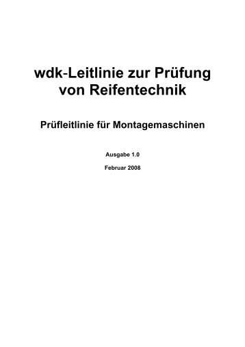 wdk-Leitlinie zur Prüfung von Reifentechnik