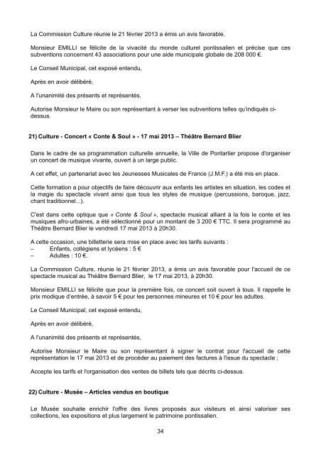 1 COMPTE-RENDU DE LA REUNION DU ... - Ville de Pontarlier