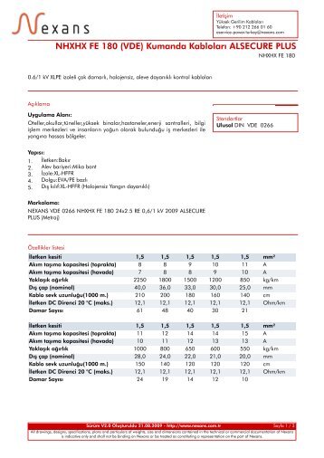 NHXHX FE 180 (VDE) Kumanda KablolarÄ± ALSECURE PLUS