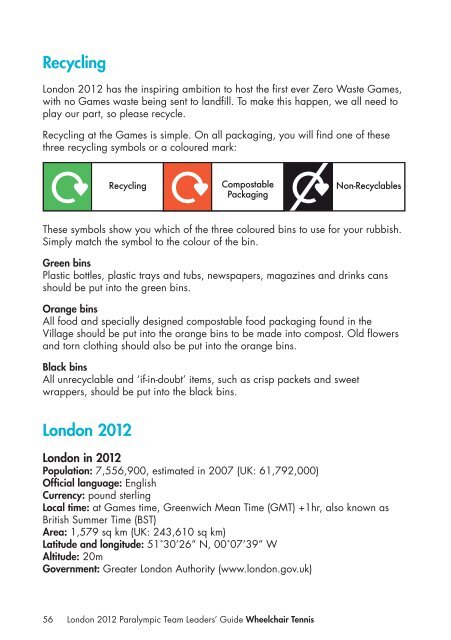 London 2012 Team Leaders' Guide Wheelchair Tennis