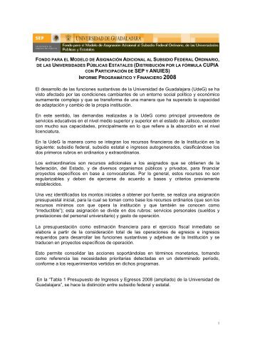 Informe ProgramÃ¡tico y Financiero 2008 - Transparencia