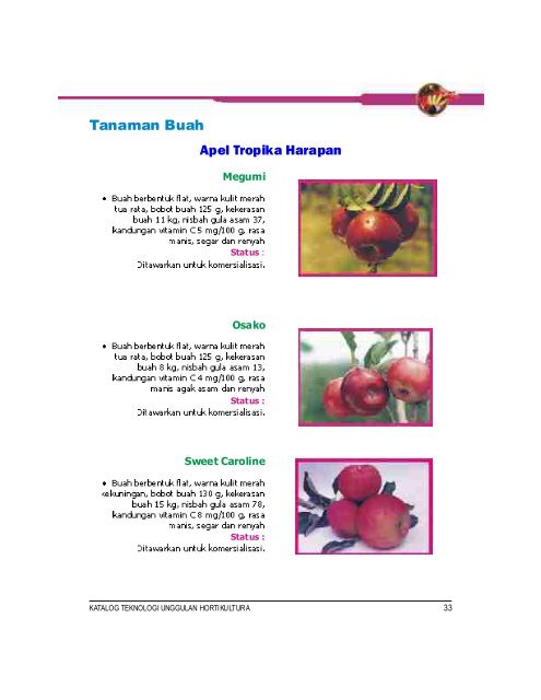 Tanaman Buah Apel Tropika Harapan - Hortikultura