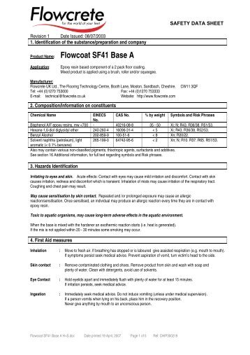 Flowcrete standard template - Arcon Supplies