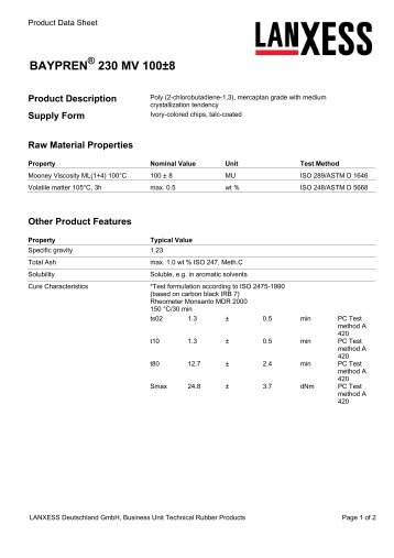 BAYPREN 230 MV 100±8 - LANXESS