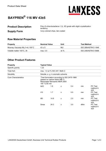 BAYPREN 116 MV 43±5 - LANXESS