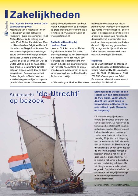 In dit nummer oa - Vereniging Sliedrechtse Ondernemingen