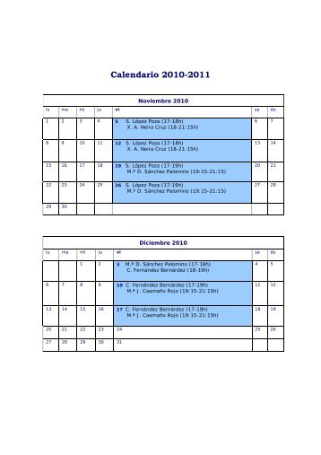 Calendario 2010-2011