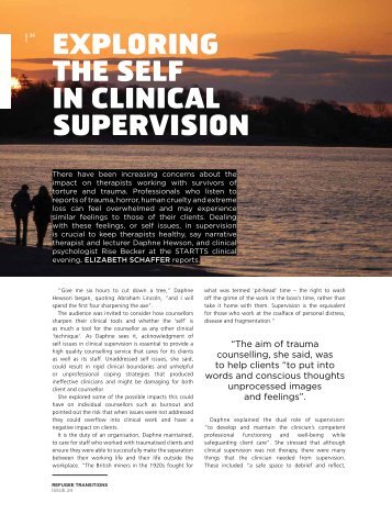 ExPlORiNG ThE SElf iN CliNiCAl SUPERviSiON - startts