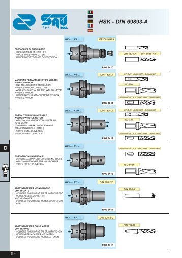 D HSK - DIN 69893-A