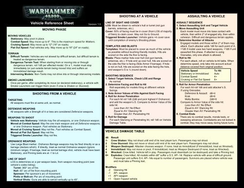 Vehicle Reference Sheet - TheWinterNet!