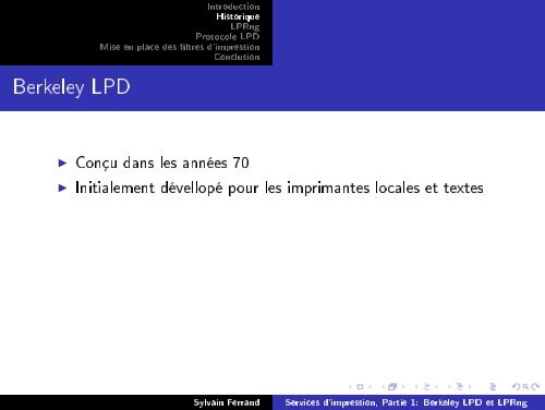 Services d'impression, Partie 1: Berkeley LPD et LPRng