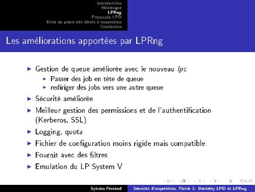 Services d'impression, Partie 1: Berkeley LPD et LPRng