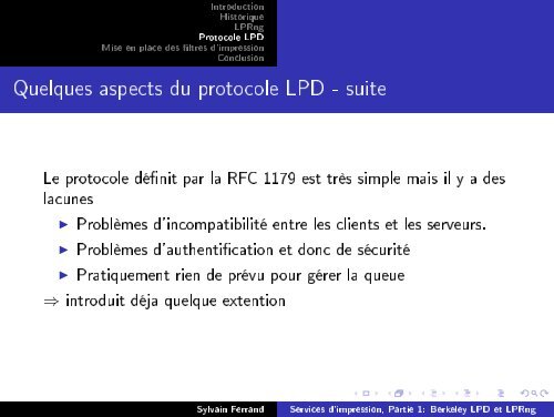 Services d'impression, Partie 1: Berkeley LPD et LPRng