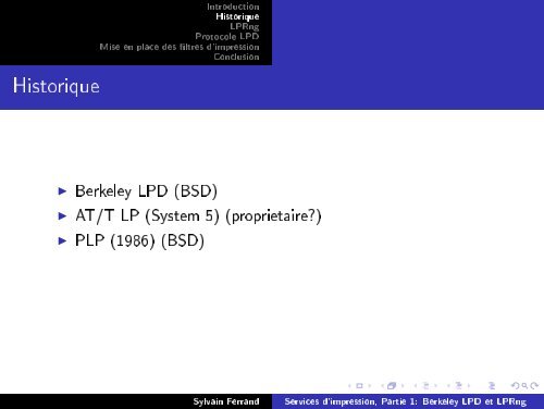 Services d'impression, Partie 1: Berkeley LPD et LPRng