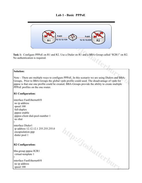 Lab 1 - Basic PPPoE