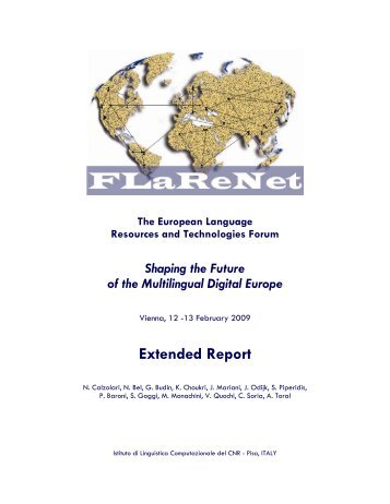 Extended Report of "The European Language ... - FLaReNet