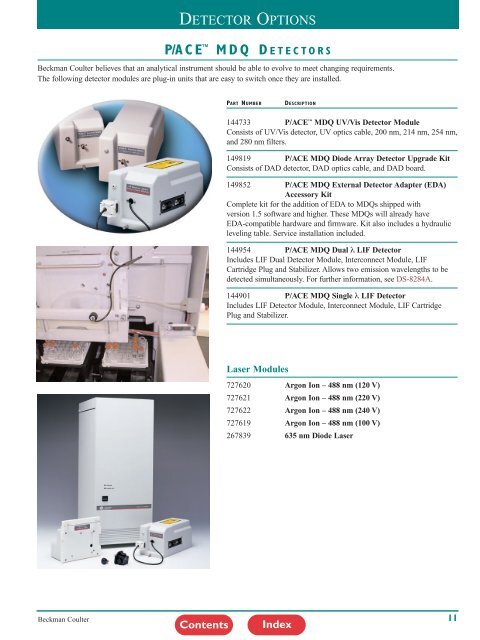 p/ace™ mdq detectors - Beckman Coulter