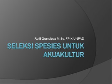 Seleksi Spesies untuk Akuakultur - Blogs Unpad